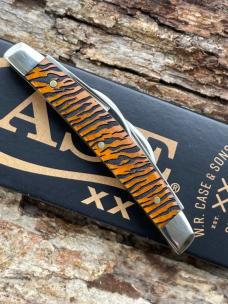CASE XX ** SFO 2023 PERSIMMON ORANGE BONE TIGER STRIPE SMALL 4 BLADE CONGRESS CASE XX ** SFO 2023 PERSIMMON ORANGE BONE TIGER STRIPE SMALL 4 BLADE CONGRESS