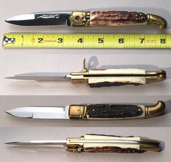 8" Bird's Head Springer Auto Stiletto, Stag, NOS vintage collector knife, c.1984 8" Bird's Head Springer Auto Stiletto, Stag, NOS vintage collector knife, c.1984