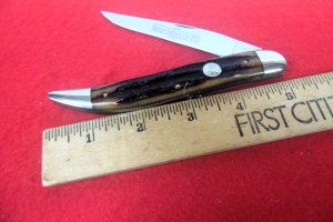 QUEEN CUTLERY CO TITUSVILLE #20 AMBER BONE 5" PH-D2 TOOL STEEL MINT TEXAS TOOTHPICK YEAR?