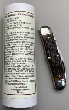 2023 Blade Forums Hump Back Congress Knife. New in The Tube. .................................(969) 2023 Blade Forums Hump Back Congress Knife. New in The Tube. .................................(969)
