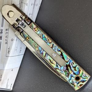 NIB AGA CAMPOLIN 6"-15CM SLIMLINE IN GENUINE ABALONE 
