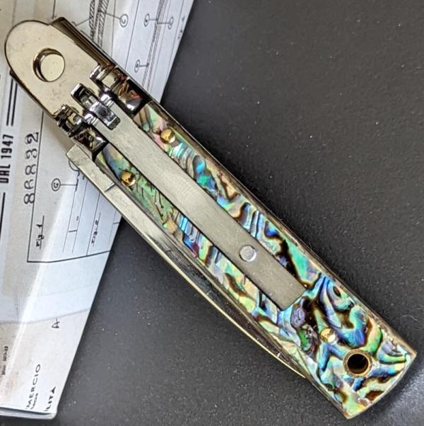 NIB AGA CAMPOLIN 6"-15CM SLIMLINE IN GENUINE ABALONE NIB AGA CAMPOLIN 6"-15CM SLIMLINE IN GENUINE ABALONE