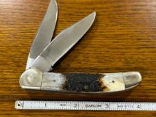 I*XL Wostenholm 2-Blade Copperhead Knife w/Jigged Bone Scales