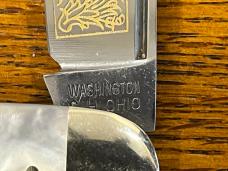 J. W. Hickey & Sons 0134 Washington Fayette County Whittler w/MOP Scales J. W. Hickey & Sons 0134 Washington Fayette County Whittler w/MOP Scales