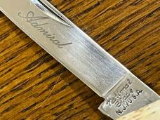 National Blade Admiral 2-Blade Pen Knife w/Scrimshaw Smooth Bone Scales Japan 