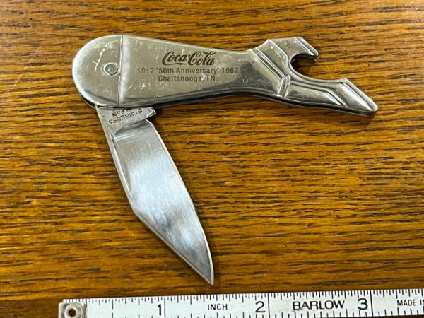 Coca-Cola 1962 50th Ann Single-Blade Stainless Steel Folding Knife Japan Coca-Cola 1962 50th Ann Single-Blade Stainless Steel Folding Knife Japan