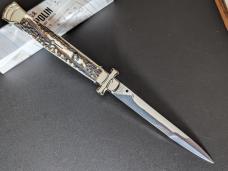 NIB 11"- 28cm Stag Horn A.G.A. Campolin Maltese lockback auto NIB 11"- 28cm Stag Horn A.G.A. Campolin Maltese lockback auto