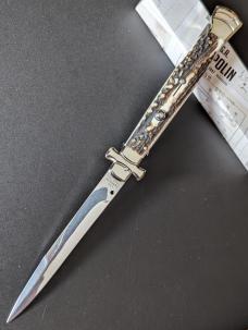 NIB 11"- 28cm Stag Horn A.G.A. Campolin Maltese lockback auto NIB 11"- 28cm Stag Horn A.G.A. Campolin Maltese lockback auto