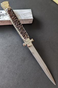 NIB 11"- 28cm Stag Horn A.G.A. Campolin Maltese lockback auto NIB 11"- 28cm Stag Horn A.G.A. Campolin Maltese lockback auto