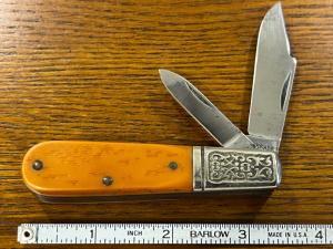 Schrade 2-Blade Barlow w/Smooth Bone Scales & Embellished Bolster 