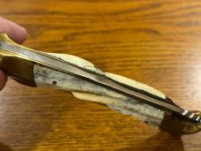 Parker-IMAI K139 Single-Blade Lockback Knife w/Sculpted Bone Scales & Custom Filework Japan