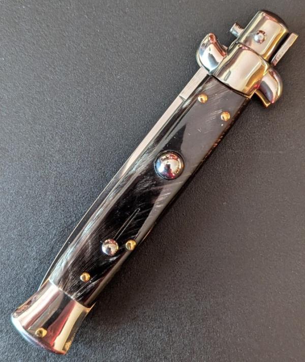 NOS GIOVANNI BELTRAME 23CM-9 INCH FLAT BLADE BUFFALO HORN STILETTO 