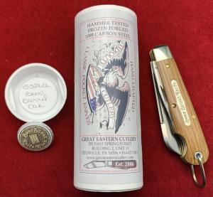 Great Eastern Cutlery GEC Beer Scout Knife. 153216CL Beer Barrel Oak. New in The Tube. .......(973) 