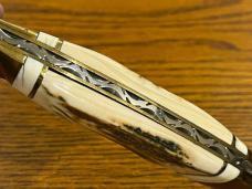 Parker & Son K407 Single-Blade Lockback Knife w/Inlaid Stag Scales & GEM Custom Filework 