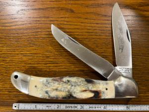 Parker & Son K409 2-Blade Folding Hunter w/Stag Scales Japan