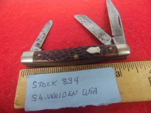 VINTAGE SCHRADE WALDEN NY USA BONE STOCKMAN FROM STORAGE WITH CARBON LIGHTY USED IF AT ALL