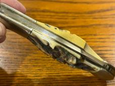 Parker-Brothers K128 Spear Point Single-Blade Lockback Knife w/Gnarly Stag Scales