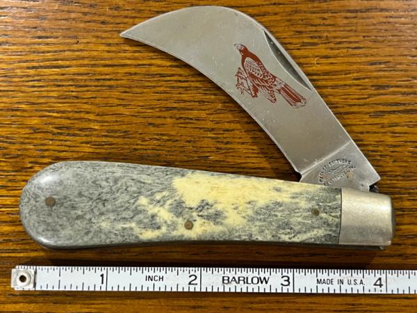 Parker-Brothers K86 Single-Blade Hawkbill/Pruner Framelock Folding Knife w/Smooth Bone Scales Japan Parker-Brothers K86 Single-Blade Hawkbill/Pruner Framelock Folding Knife w/Smooth Bone Scales Japan