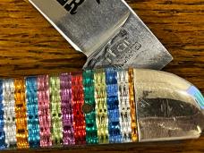 Star 3380 Street Fighter Toothpick Knife w/Multi-Colored Celluloid Scales Japan Star 3380 Street Fighter Toothpick Knife w/Multi-Colored Celluloid Scales Japan