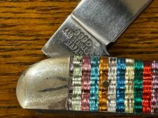 Star 3380 Street Fighter Toothpick Knife w/Multi-Colored Celluloid Scales Japan Star 3380 Street Fighter Toothpick Knife w/Multi-Colored Celluloid Scales Japan
