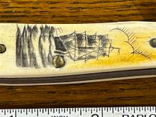 Parker-Edwards 95145 2-Blade Trapper Knife w/Scrimshaw Smooth Bone Scales Parker-Edwards 95145 2-Blade Trapper Knife w/Scrimshaw Smooth Bone Scales
