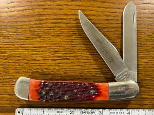 Parker-Edwards A1423-2 Ltd Ed 2-Blade Trapper w/Jigged Red Bone Scales SN#242