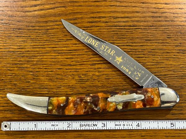 Fight'n Rooster Ltd Ed 1984 "Lone Star Knife Club" Toothpick  w/Faux Tortoise Scales PROTOTYPE Germa