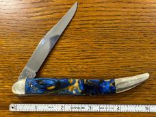 Fight'n Rooster Ltd Ed 1997 "Texas" Toothpick Knife w/Blue Swirl Celluloid Scales PROTOTYPE Germany Fight'n Rooster Ltd Ed 1997 "Texas" Toothpick Knife w/Blue Swirl Celluloid Scales PROTOTYPE Germany