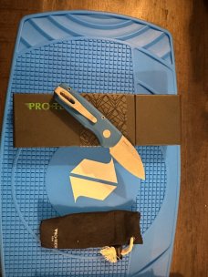 Protech Runt 5 R5101-BLUE Smooth Blue Handle 1.9" Stonewash 20CV Wharncliffe Blade Auto Knife