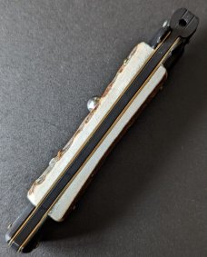 FRANK BELTRAME BLK TACTICAL 23CM 9" BAYONET AUTO IN EUROPEAN STAG HORN...NEW 
