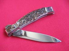 Quality Italian Unique Mechanism LEPRE Stag Knife Limited Edition 2016 MANIAGO ITALY w/Certificate Quality Italian Unique Mechanism LEPRE Stag Knife Limited Edition 2016 MANIAGO ITALY w/Certificate