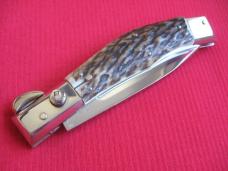 Quality Italian Unique Mechanism LEPRE Stag Knife Limited Edition 2016 MANIAGO ITALY w/Certificate Quality Italian Unique Mechanism LEPRE Stag Knife Limited Edition 2016 MANIAGO ITALY w/Certificate
