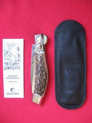 Quality Italian Unique Mechanism LEPRE Stag Knife Limited Edition 2016 MANIAGO ITALY w/Certificate