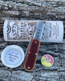 GEC ** TIDIOUTE SFO 15118 ANCIENT MUSCADINE SAWCUT BONE BARLOW - CHARLIE CAMPAGNA KNIFE GEC ** TIDIOUTE SFO 15118 ANCIENT MUSCADINE SAWCUT BONE BARLOW - CHARLIE CAMPAGNA KNIFE