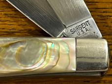 Sargent 3-Blade Stockman w/Abalone Scales Sargent 3-Blade Stockman w/Abalone Scales