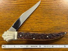 Fight'n Rooster Ltd Ed "Cajun Queen" Toothpick w/Jigged Bone Scales & Clamshell Bolsters SN#354 Germ Fight'n Rooster Ltd Ed "Cajun Queen" Toothpick w/Jigged Bone Scales & Clamshell Bolsters SN#354 Germ