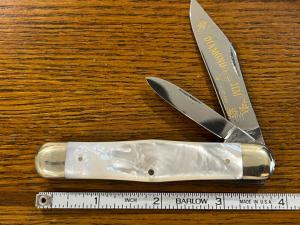 Fight'n Rooster Frank Buster Ltd Ed "Diamond Jim" 2-Blade Peanut Knife w/MOP Scales SN#001 Germany 