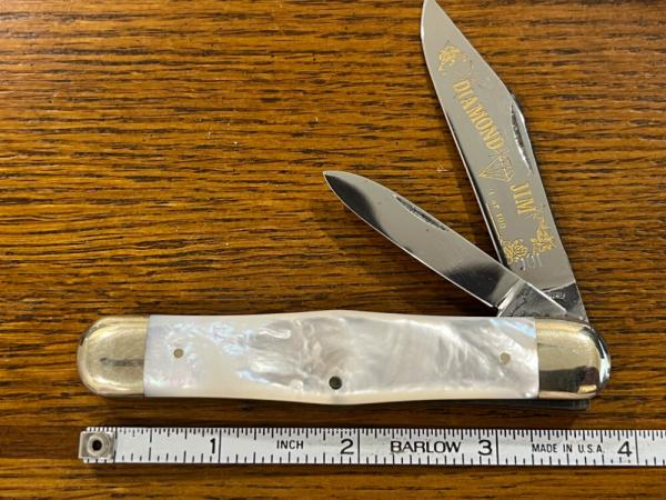 Fight'n Rooster Frank Buster Ltd Ed "Diamond Jim" 2-Blade Peanut Knife w/MOP Scales SN#001 Germany Fight'n Rooster Frank Buster Ltd Ed "Diamond Jim" 2-Blade Peanut Knife w/MOP Scales SN#001 Germany