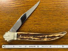 Fight'n Rooster FLtd Ed "New Orleans" Toothpick w/Smooth Bone Scales & Clamshell Bolsters SN#354 Ger Fight'n Rooster FLtd Ed "New Orleans" Toothpick w/Smooth Bone Scales & Clamshell Bolsters SN#354 Ger