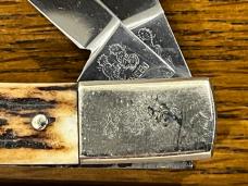 Fight'n Rooster Frank Buster 2-Blade Gunstock Knife w/Stag Scales Germany Fight'n Rooster Frank Buster 2-Blade Gunstock Knife w/Stag Scales Germany
