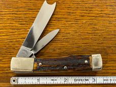 Fight'n Rooster Frank Buster 2-Blade Gunstock Knife w/Stag Scales Germany Fight'n Rooster Frank Buster 2-Blade Gunstock Knife w/Stag Scales Germany