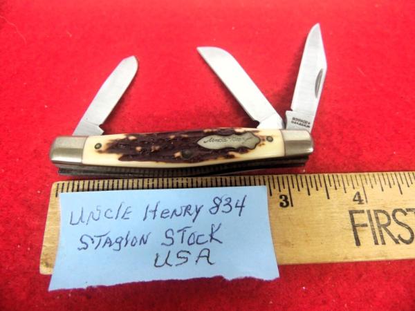 SCHRADE+ USA #834 UNCLE HENRY STAGLON STOCKMAN NEVER USED SCHRADE+ USA #834 UNCLE HENRY STAGLON STOCKMAN NEVER USED