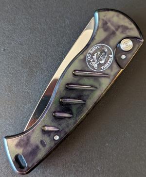 Piranha Fingerling Automatic Knife Green Swirl (2.5" Mirror)