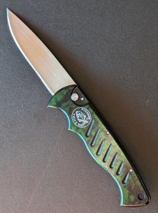 Piranha P-1 Pocket Automatic Knife Green Swirl (3.2" Mirror) Piranha P-1 Pocket Automatic Knife Green Swirl (3.2" Mirror)