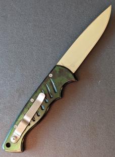 Piranha P-1 Pocket Automatic Knife Green Swirl (3.2" Mirror) Piranha P-1 Pocket Automatic Knife Green Swirl (3.2" Mirror)