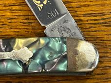 Fight'n Rooster Frank Buster Ltd Ed 1997 "Texas" Toothpick Knife w/Celluloid Scales SN#001 Germany Fight'n Rooster Frank Buster Ltd Ed 1997 "Texas" Toothpick Knife w/Celluloid Scales SN#001 Germany