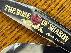 Fight'n Rooster Ltd Ed 1989 "Rose of Sharon" 3-Blade Stockman w/Red Celluloid Scales SN#001 Germany Fight'n Rooster Ltd Ed 1989 "Rose of Sharon" 3-Blade Stockman w/Red Celluloid Scales SN#001 Germany