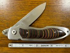 Tak Fukuta 15 Single-Blade Folding Knife w/Pakkawood Scales & Thumb Assist Tak Fukuta 15 Single-Blade Folding Knife w/Pakkawood Scales & Thumb Assist