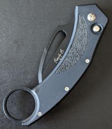  Frank B Beltrame Black Karambit Automatic Coil Spring Knife (2.5" Black Blade)