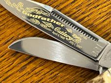 Fight'n Rooster Ltd Ed 2001 "The Godfather" 3-Blade Stockman Knife w/Smooth Bone Scales SN#001 Germa Fight'n Rooster Ltd Ed 2001 "The Godfather" 3-Blade Stockman Knife w/Smooth Bone Scales SN#001 Germa